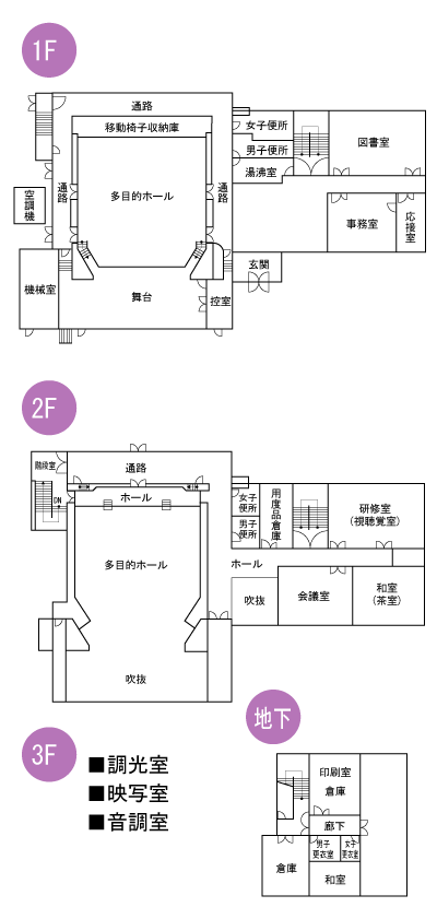月ヶ瀬公民館 平面図