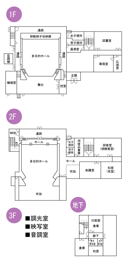 月ヶ瀬公民館　平面図