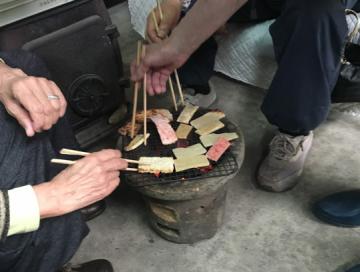 かき餅焼き