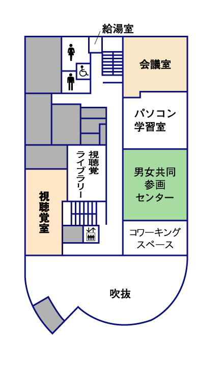 生涯学習センター2階内　男女共同参画センター　平面図